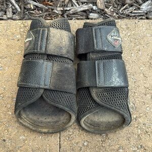 Lemieux Medium Black Velcro Horse Brushing Boots